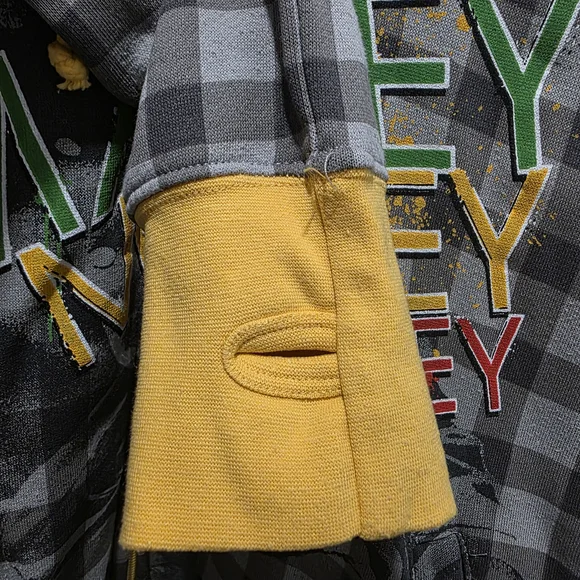 Zion Rootswear Gray and Yellow Bob Marley Hoodie - Picture 2 of 12